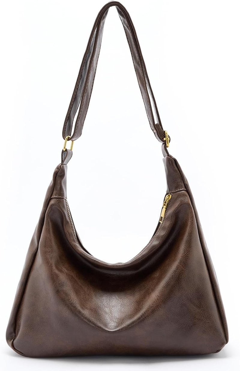celestina Hobo Bags for Women, Ultra Soft Foldable Vegan Leather Shoulder Handbag, Stylish Slouchy Tote Purses - Image 1